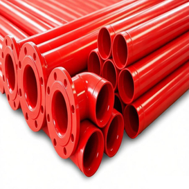 Red epoxy / Polyester coating Metallic Sprinkler Pipe