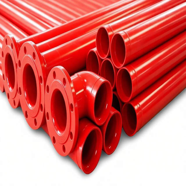 Red epoxy / Polyester coating Metallic Sprinkler Pipe